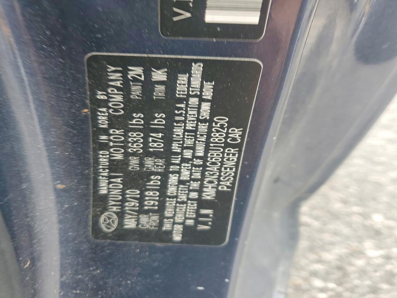 2011 HYUNDAI ACCENT
