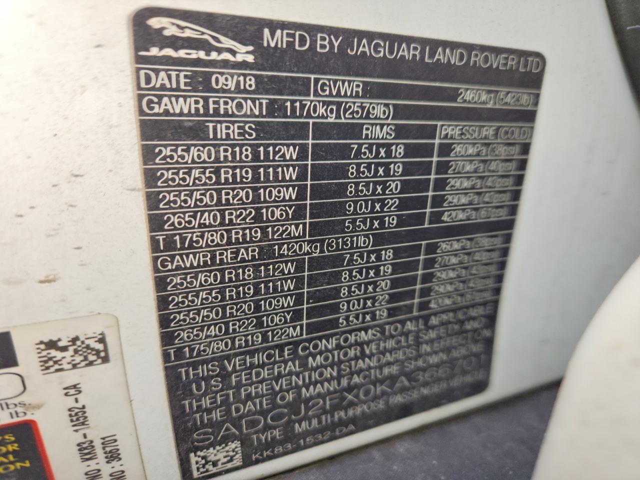 2019 JAGUAR F-Pace