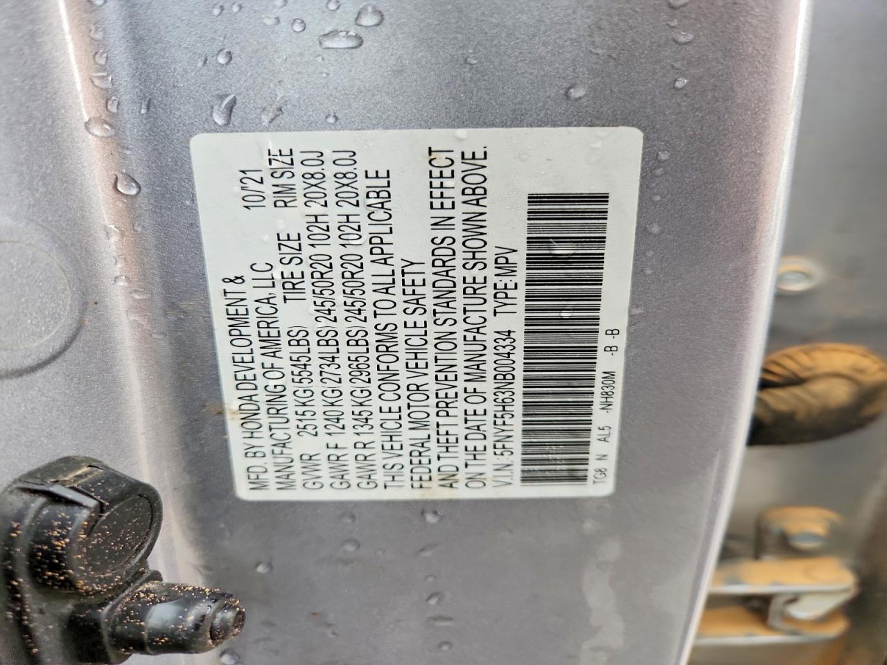 2022 HONDA PILOT