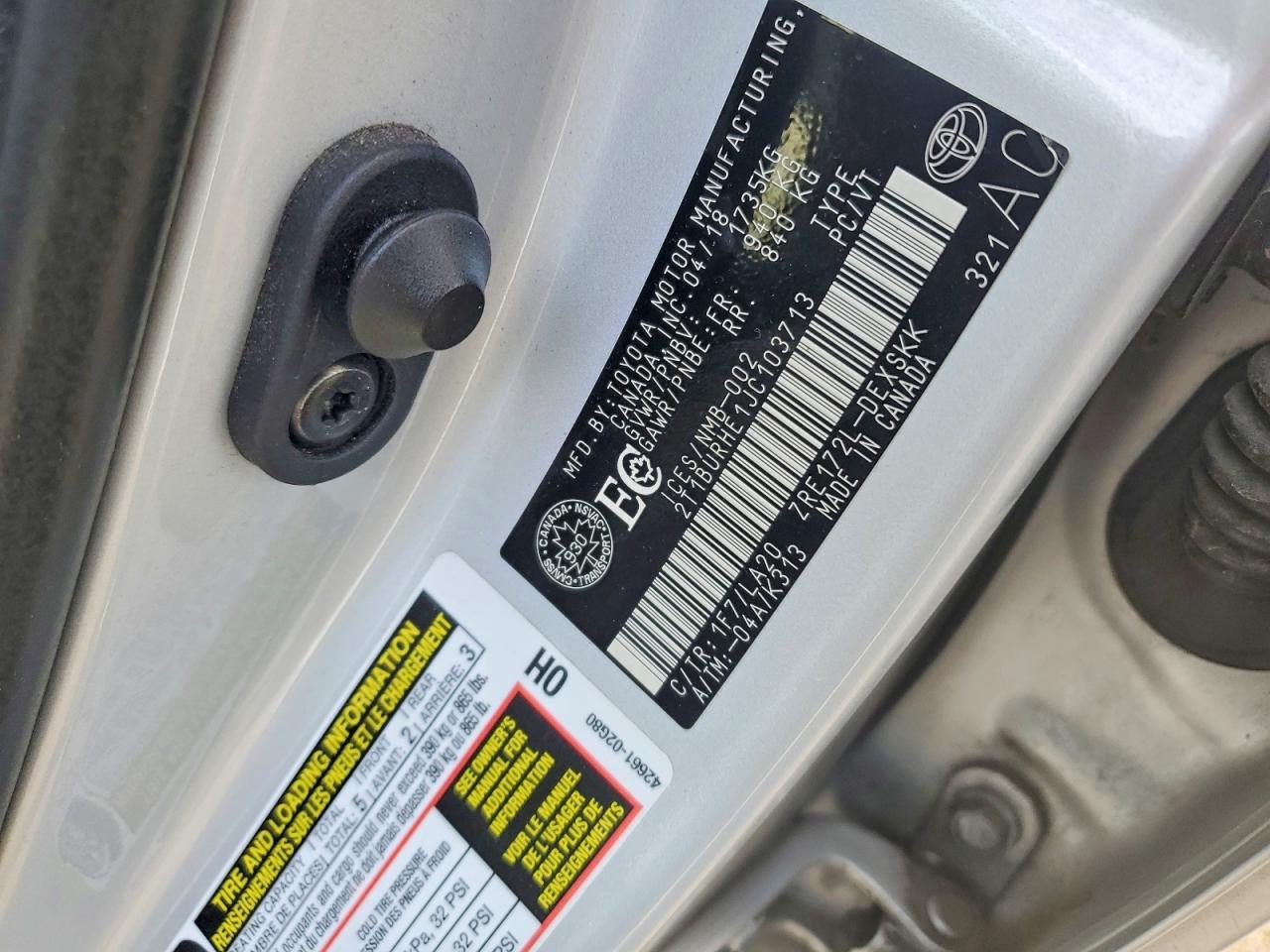 2018 TOYOTA COROLLA