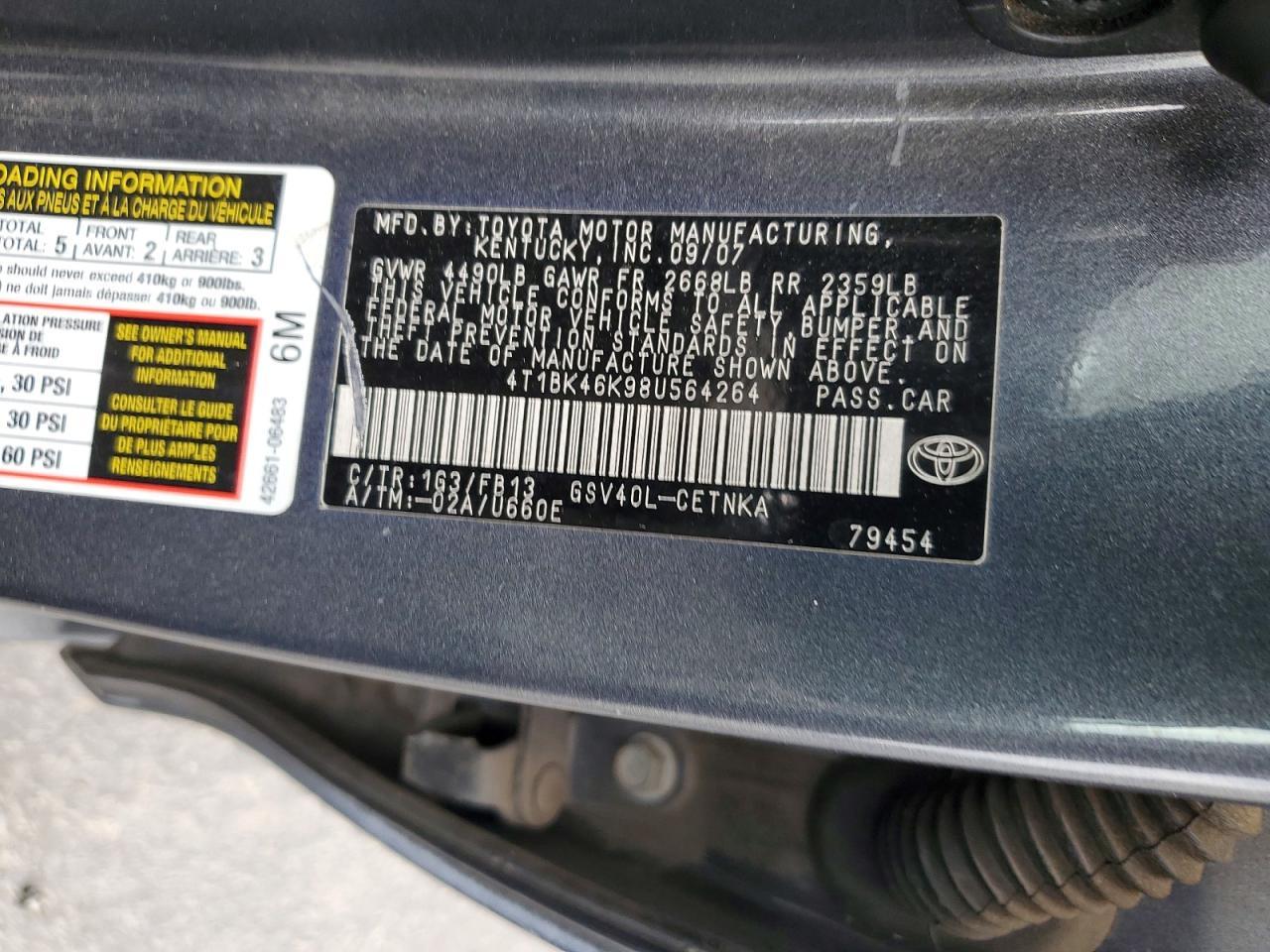 2008 TOYOTA CAMRY