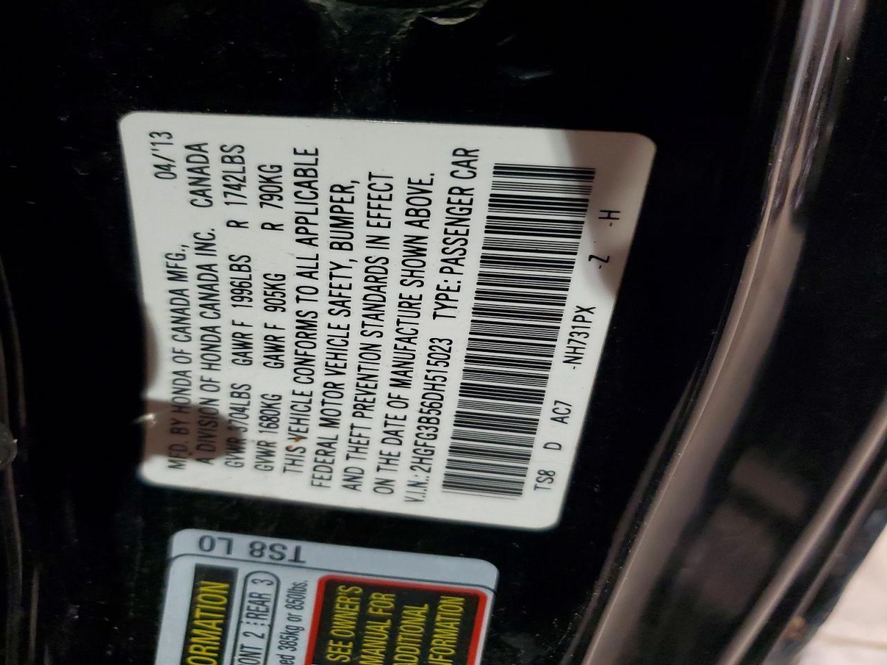2013 HONDA CIVIC