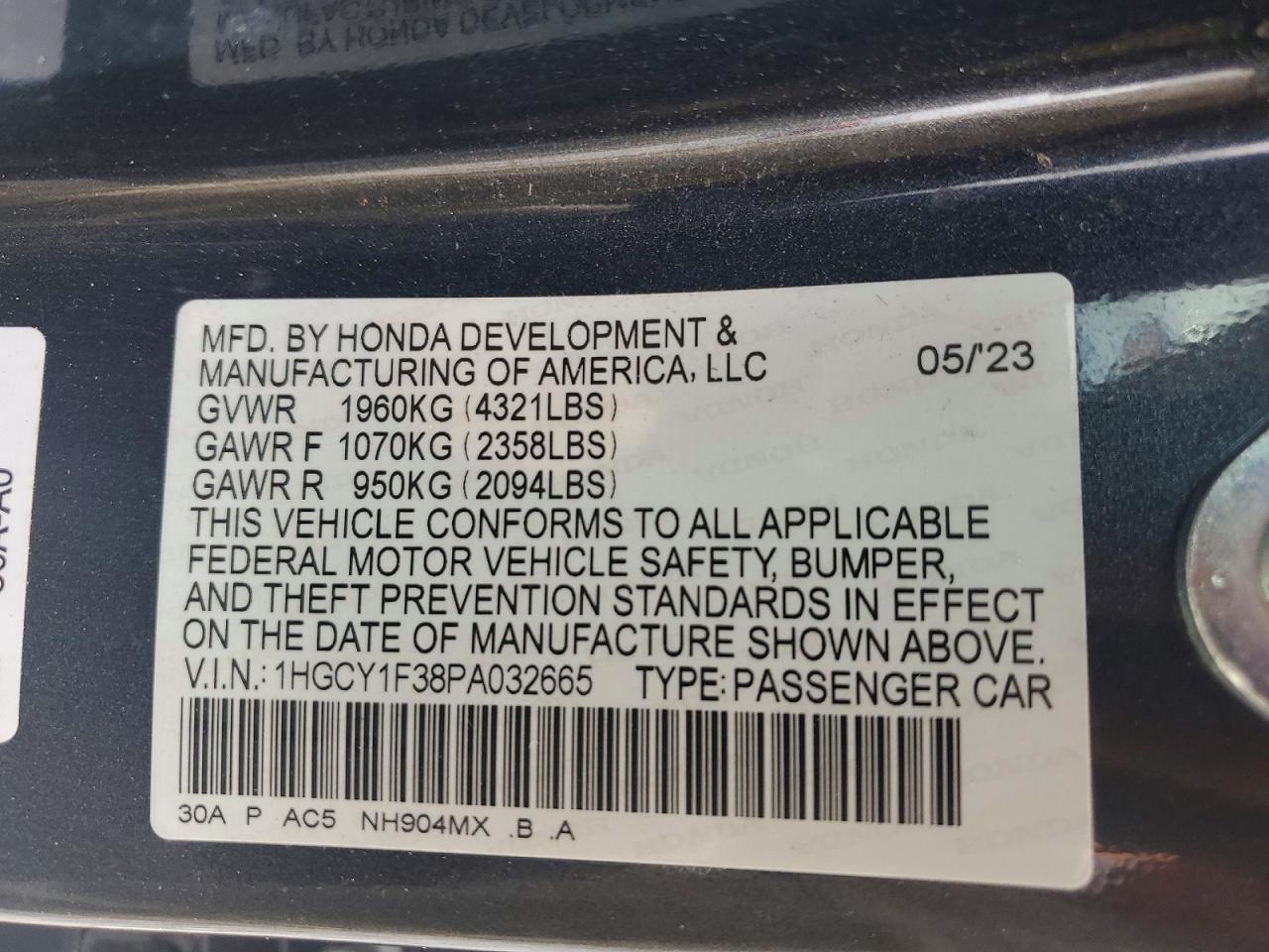 2023 HONDA ACCORD
