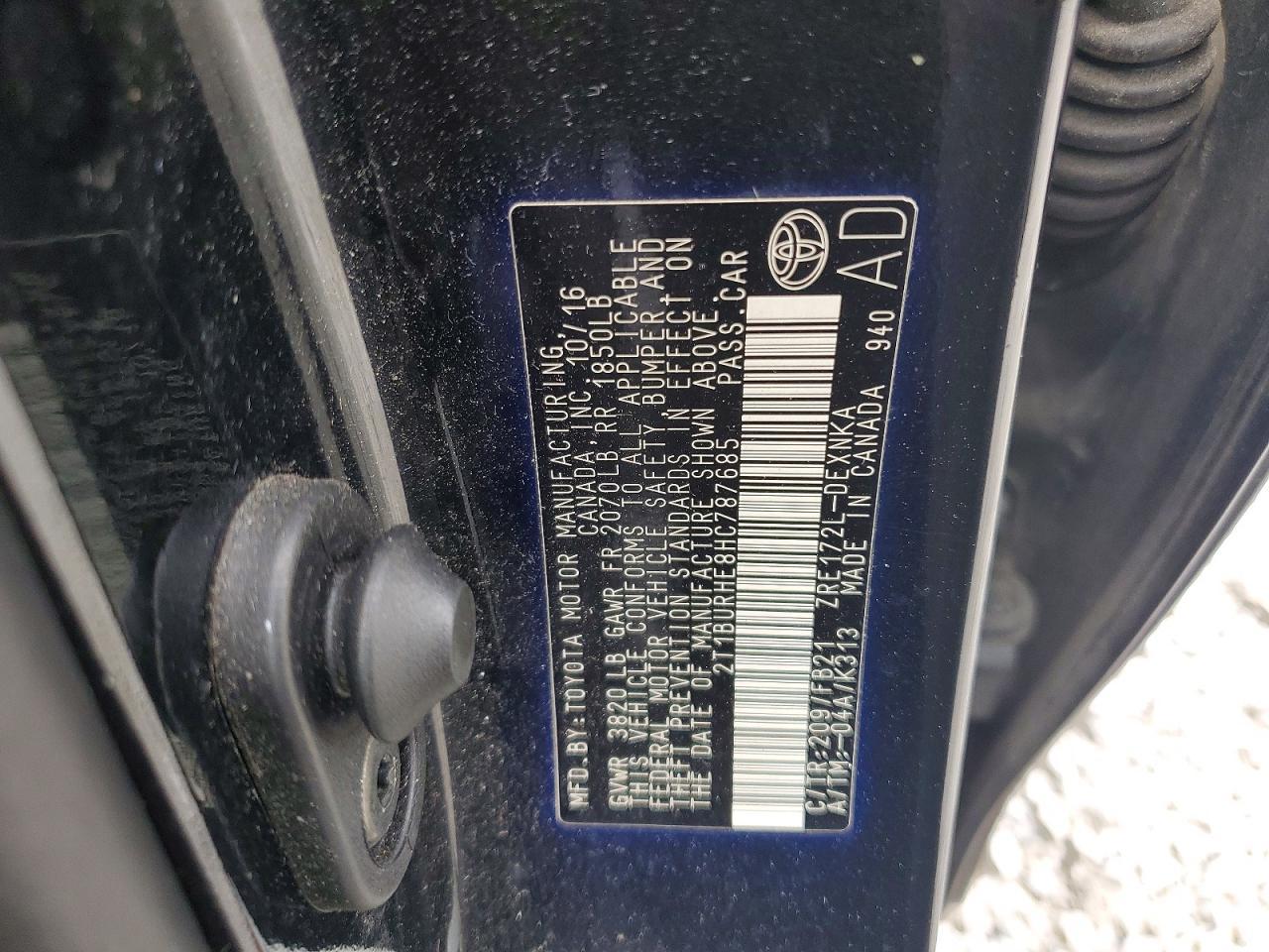 2017 TOYOTA COROLLA