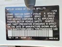 2019 HONDA CIVIC