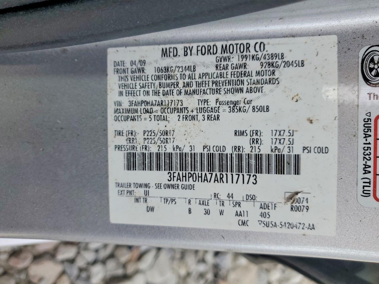 2010 FORD FUSION