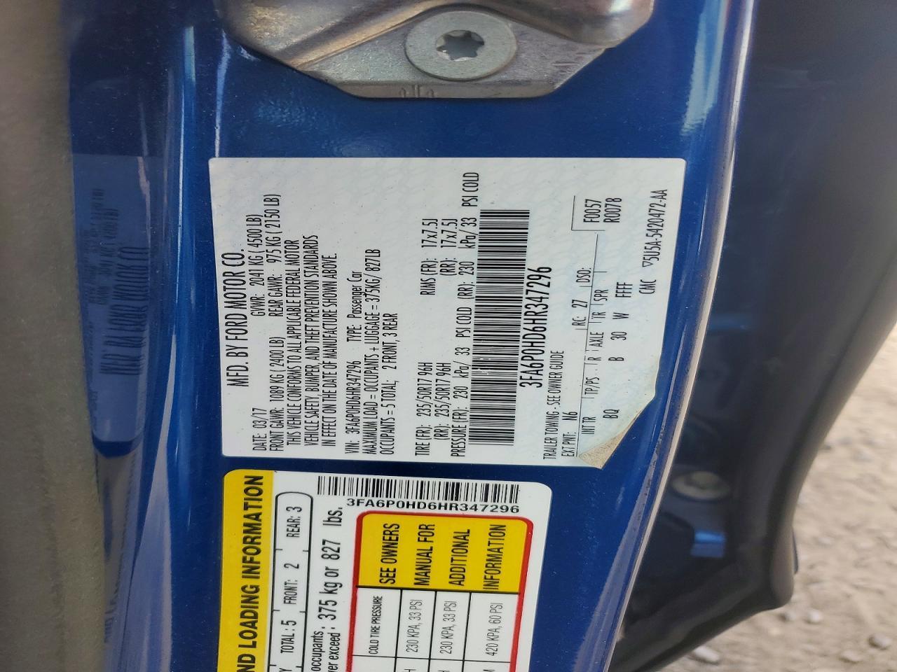 2017 FORD FUSION