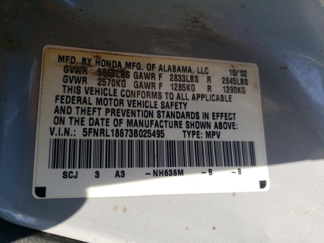 2003 HONDA ODYSSEY