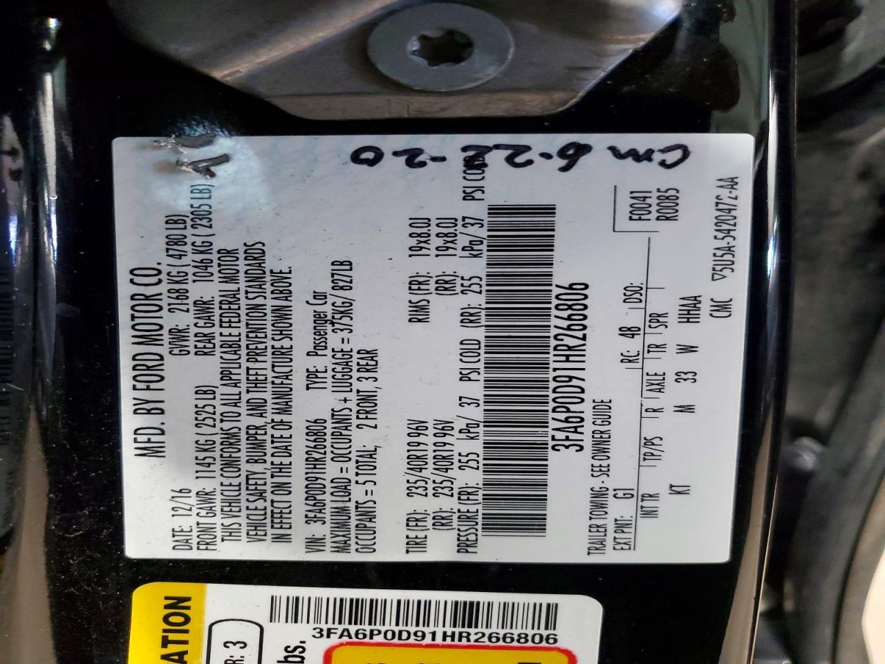 2017 FORD FUSION
