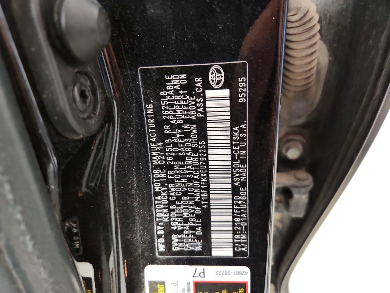 2014 TOYOTA CAMRY