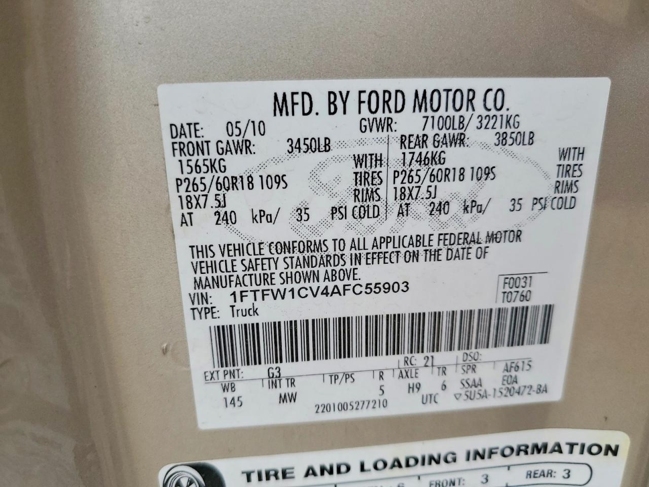 2010 FORD F-150 Lightning