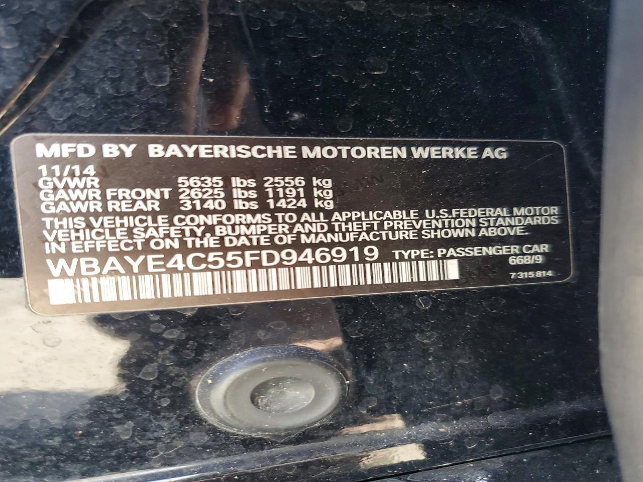 2015 BMW 7 series