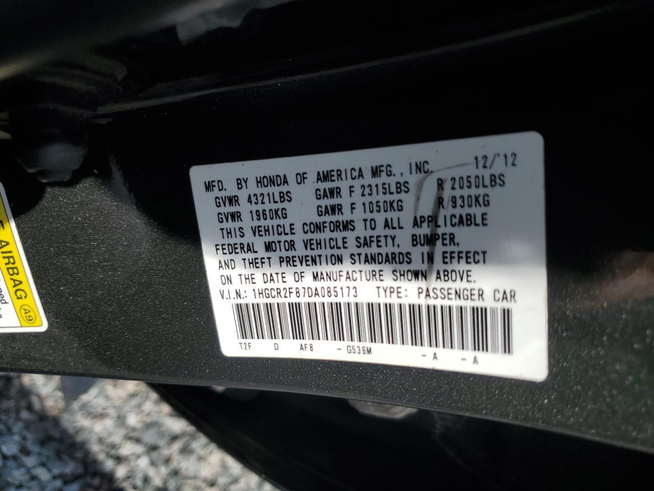 2013 HONDA ACCORD