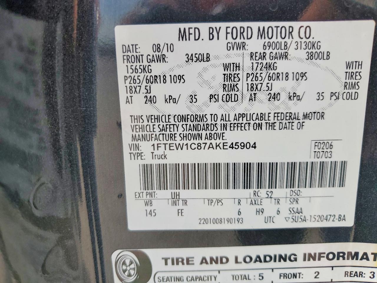 2010 FORD F-150 Lightning