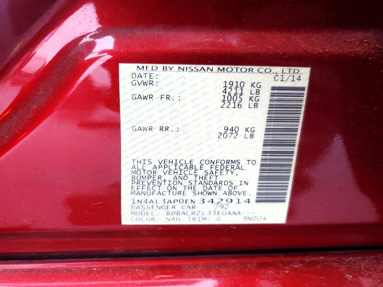 2014 NISSAN ALTIMA