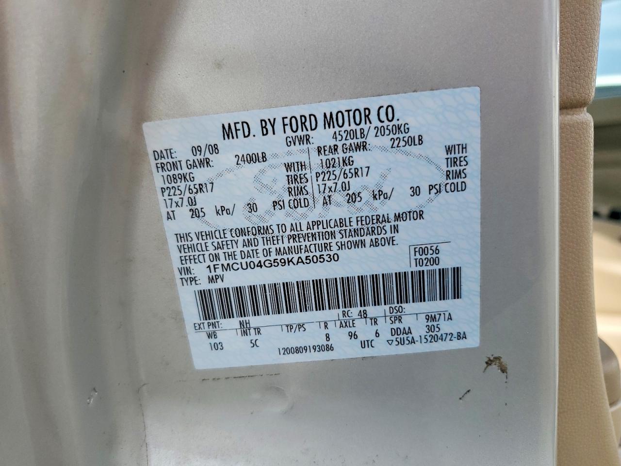 2009 FORD ESCAPE