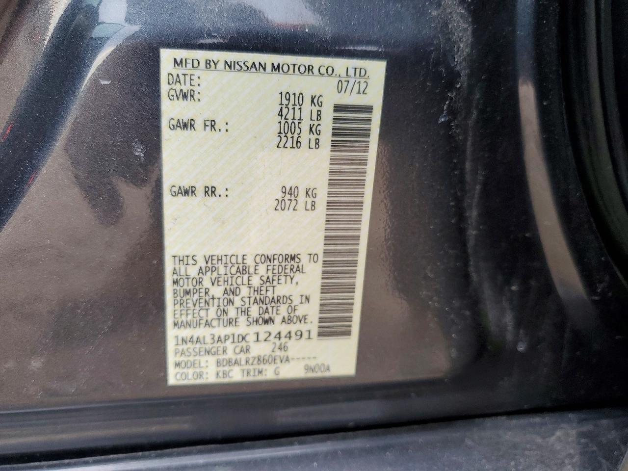 2013 NISSAN ALTIMA