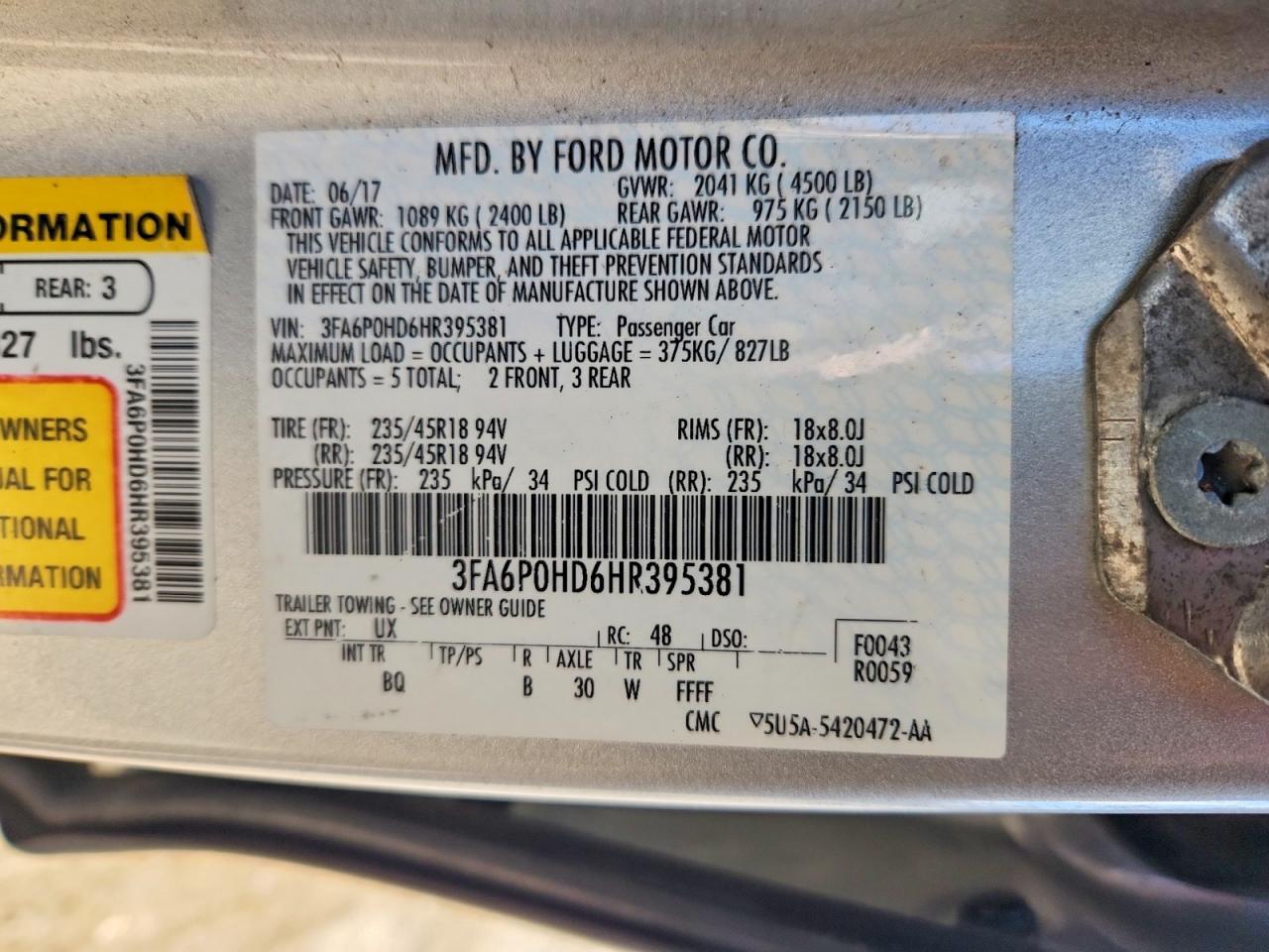 2017 FORD FUSION