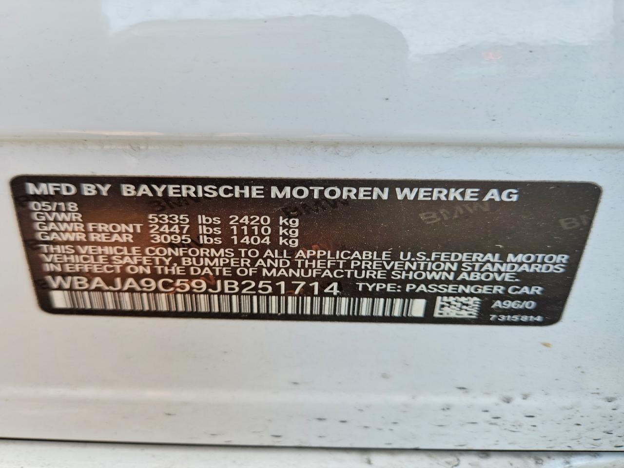 2018 BMW 5 series