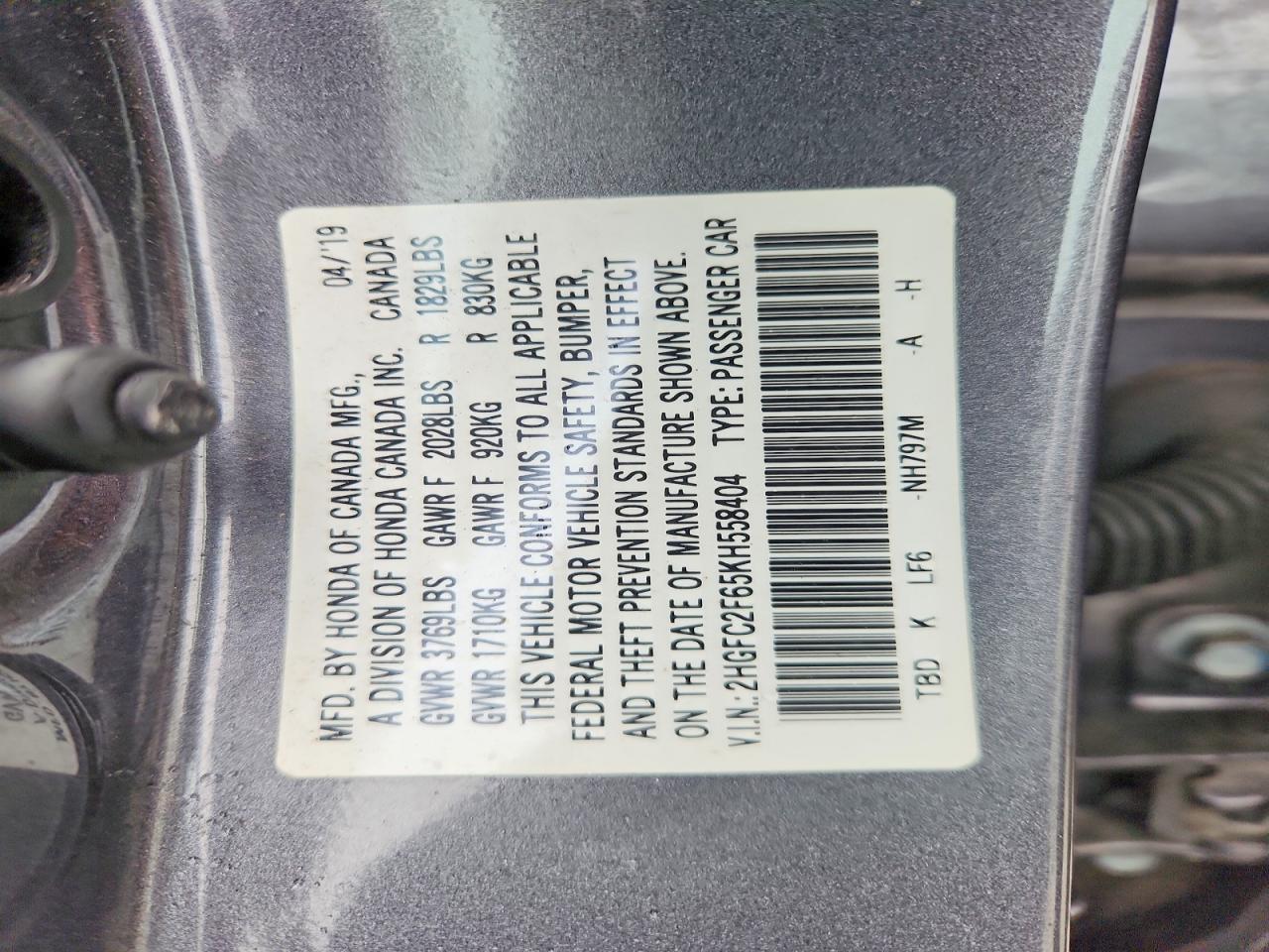 2019 HONDA CIVIC