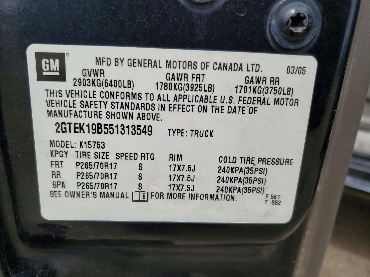 2005 GMC SIERRA 1500