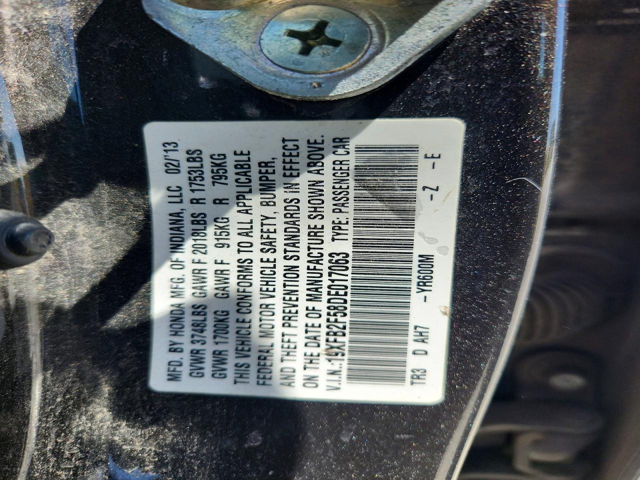 2013 HONDA CIVIC