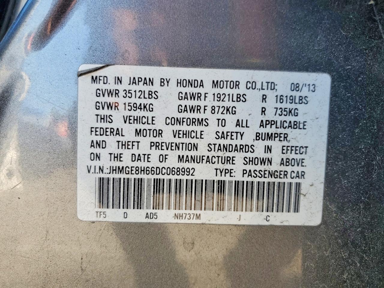 2013 HONDA FIT