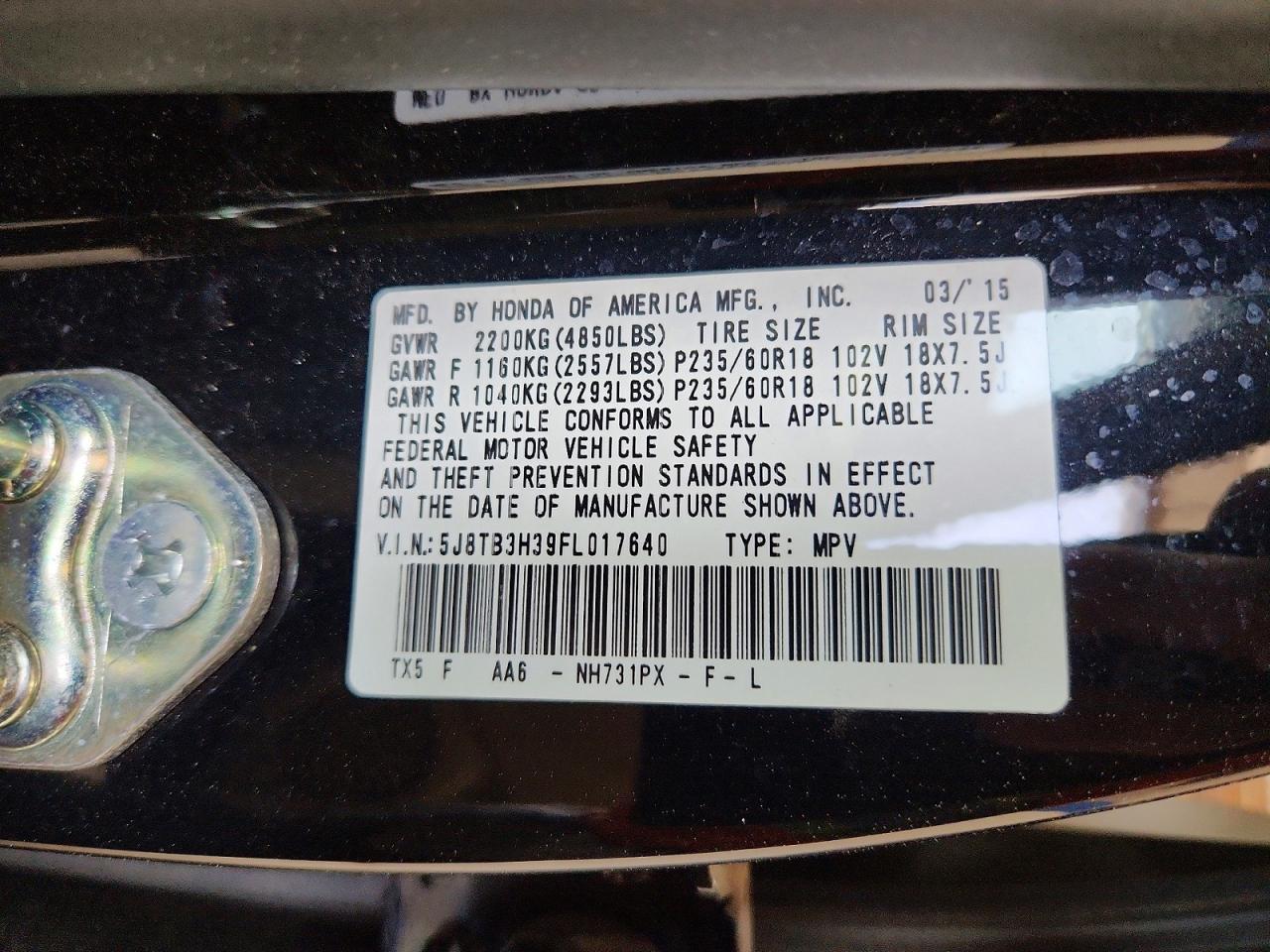 2015 ACURA RDX