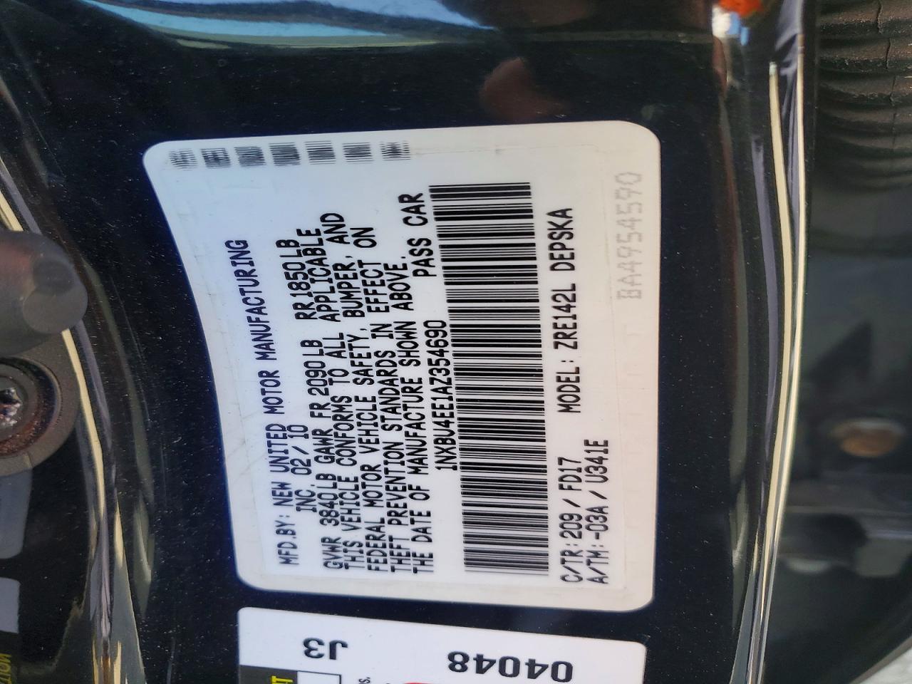 2010 TOYOTA COROLLA