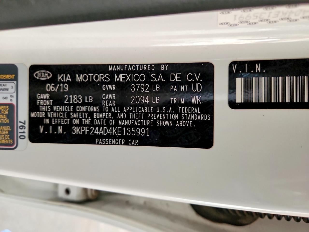 2019 KIA FORTE