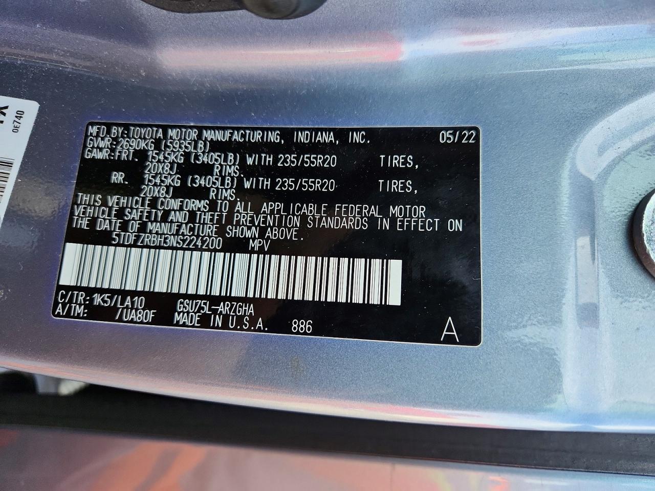 2022 TOYOTA HIGHLANDER
