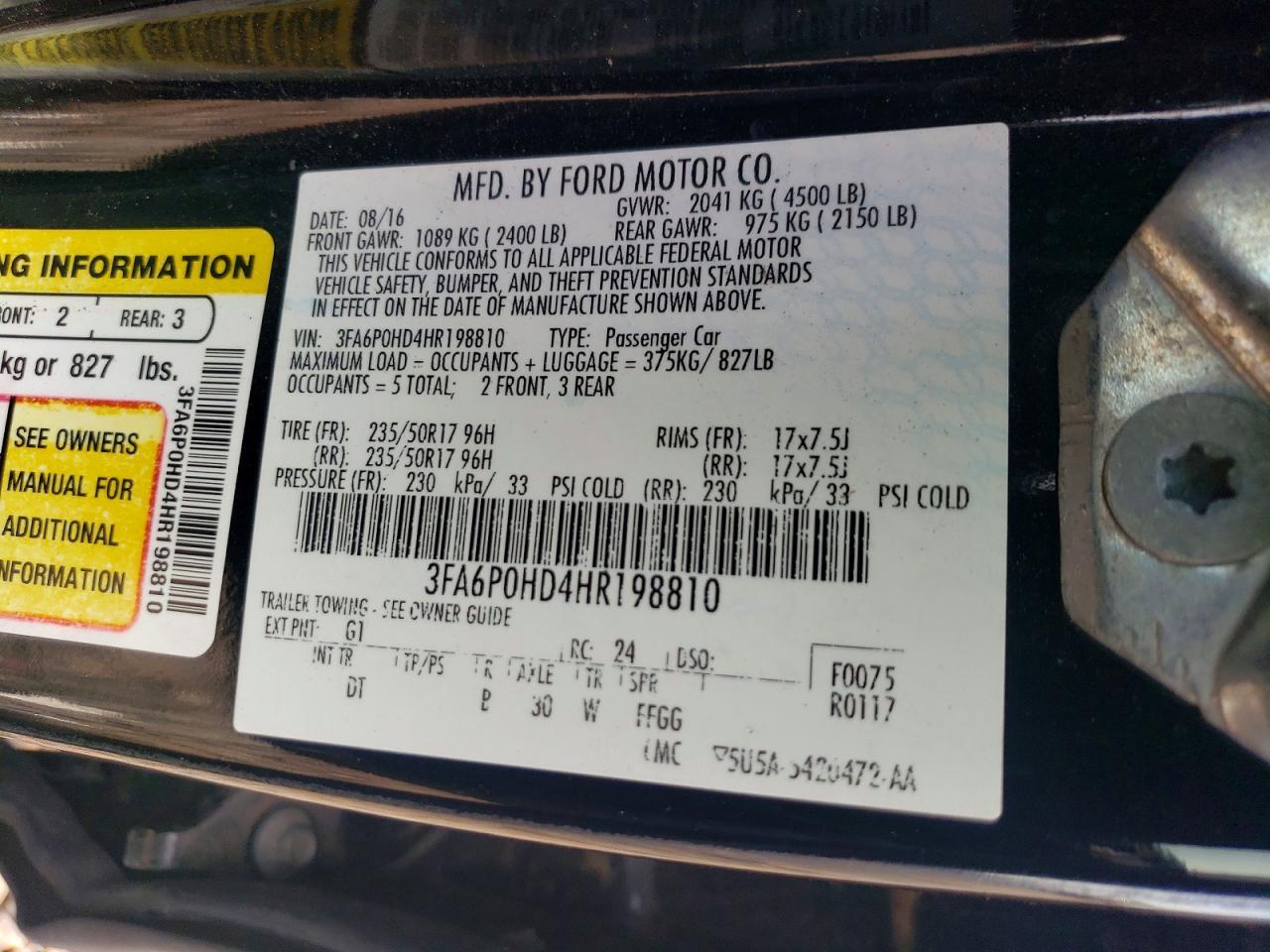 2017 FORD FUSION