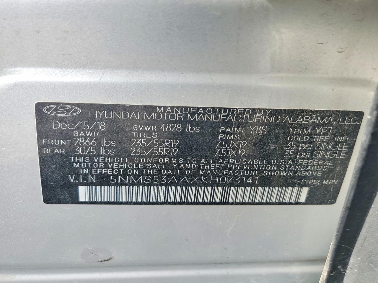 2019 HYUNDAI SANTA FE