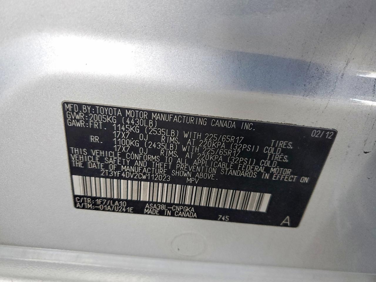 2012 TOYOTA RAV4