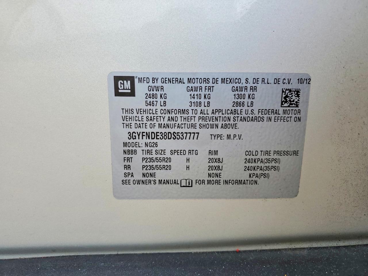 2013 CADILLAC SRX