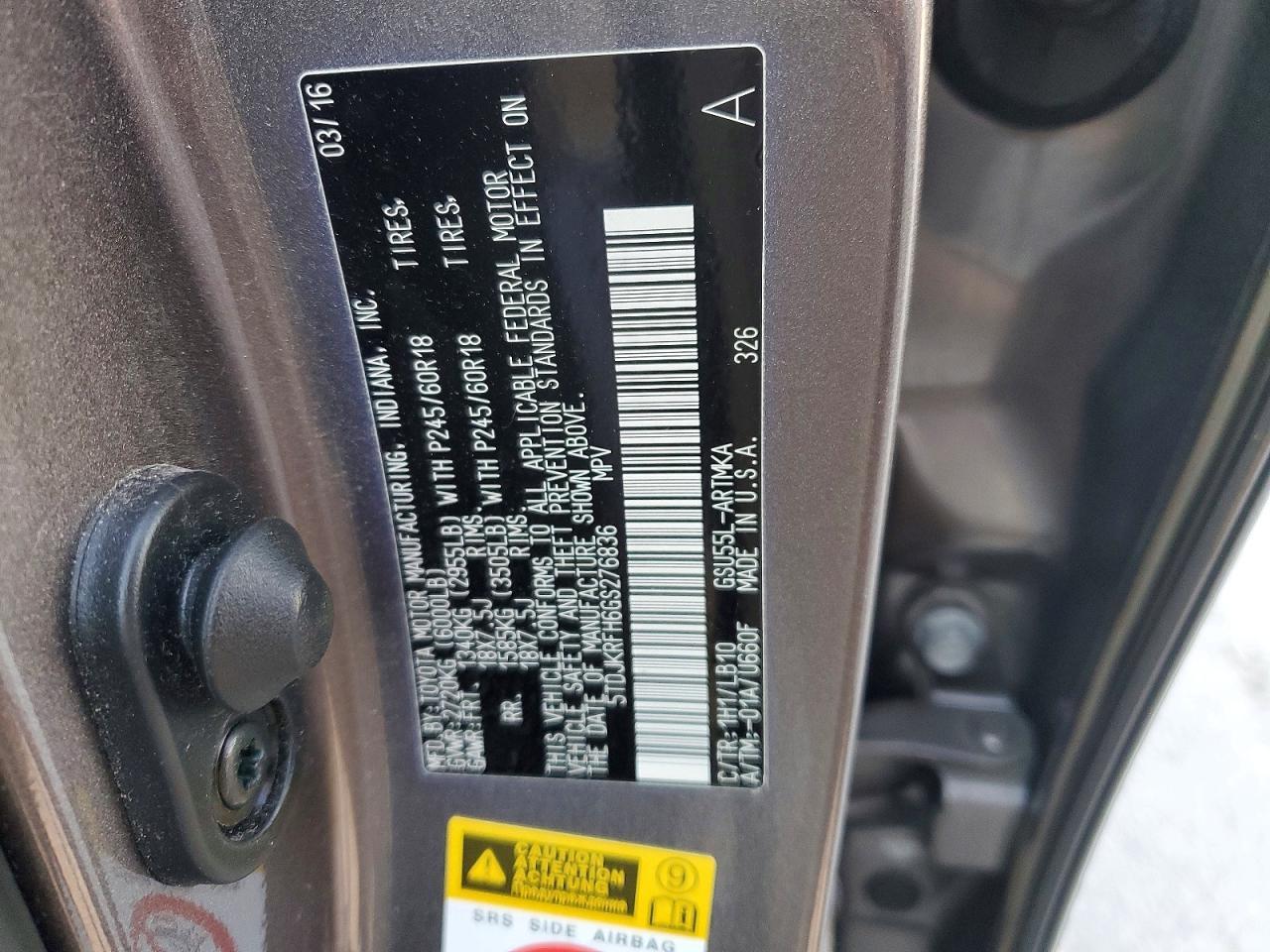 2016 TOYOTA HIGHLANDER