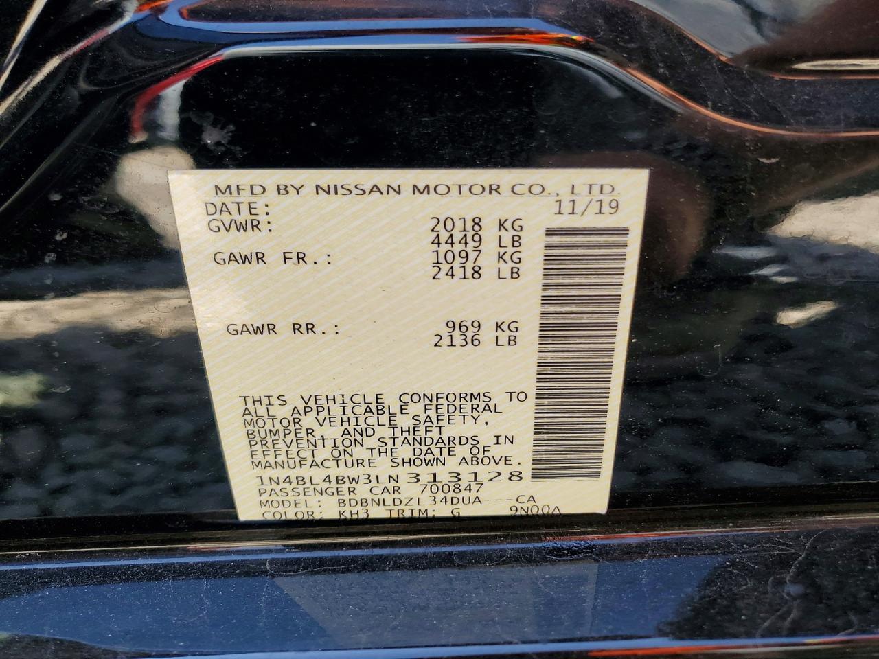 2020 NISSAN ALTIMA