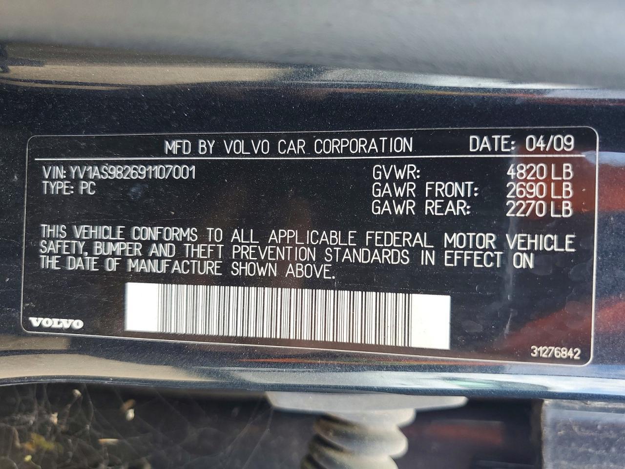 2009 VOLVO S80