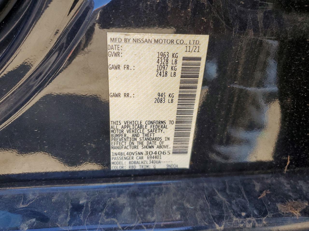 2022 NISSAN ALTIMA