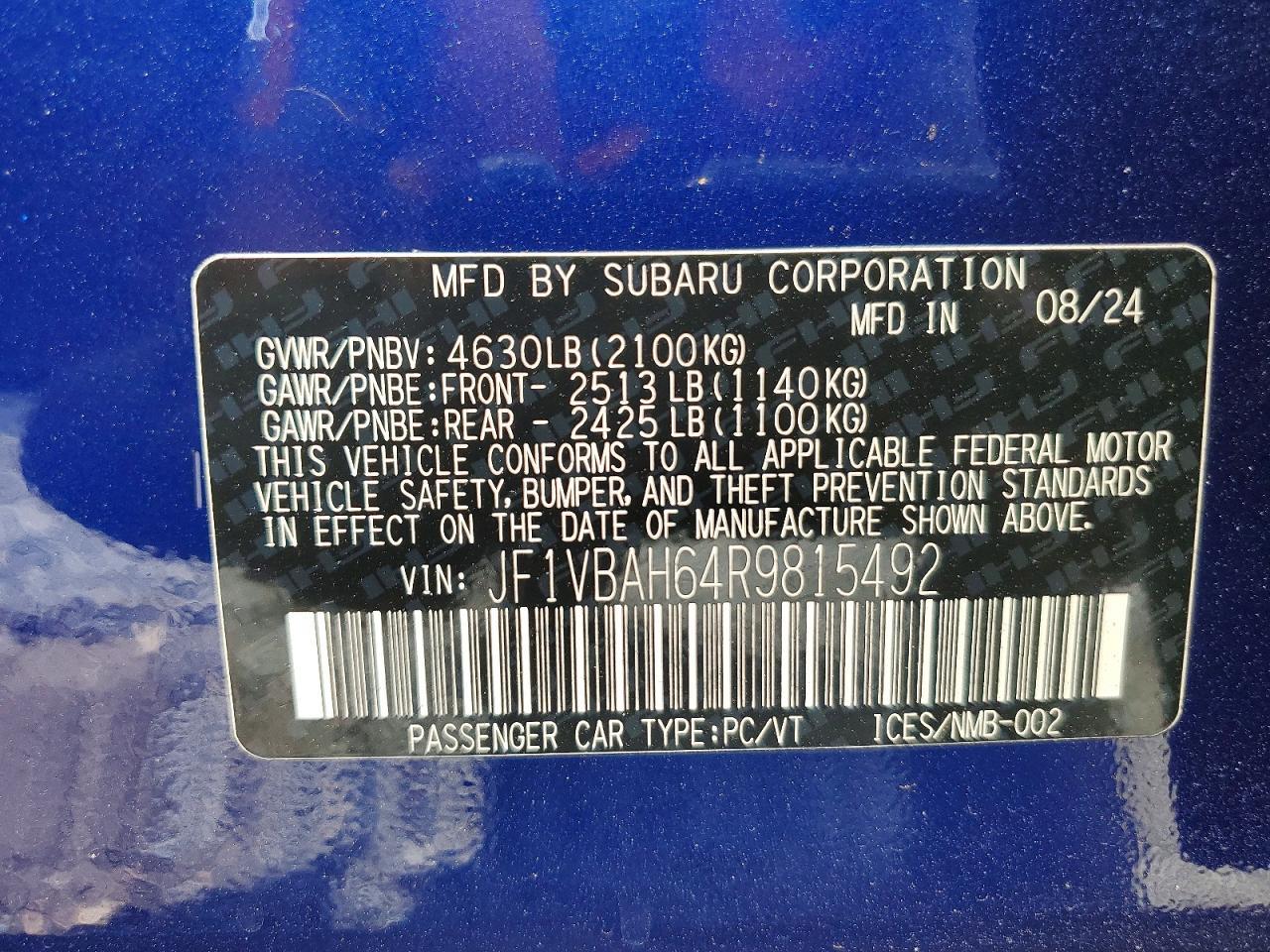 2024 SUBARU WRX