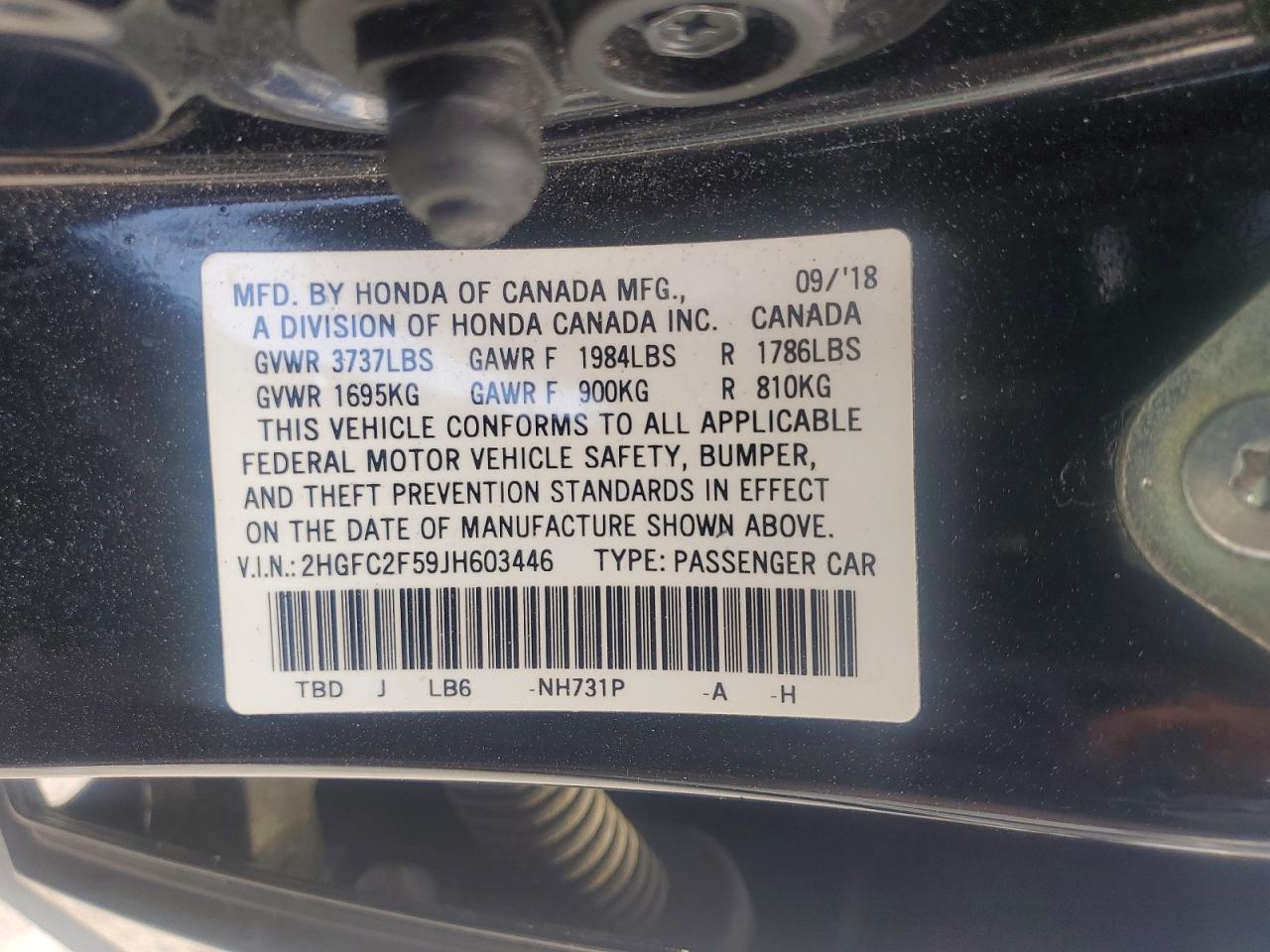 2018 HONDA CIVIC