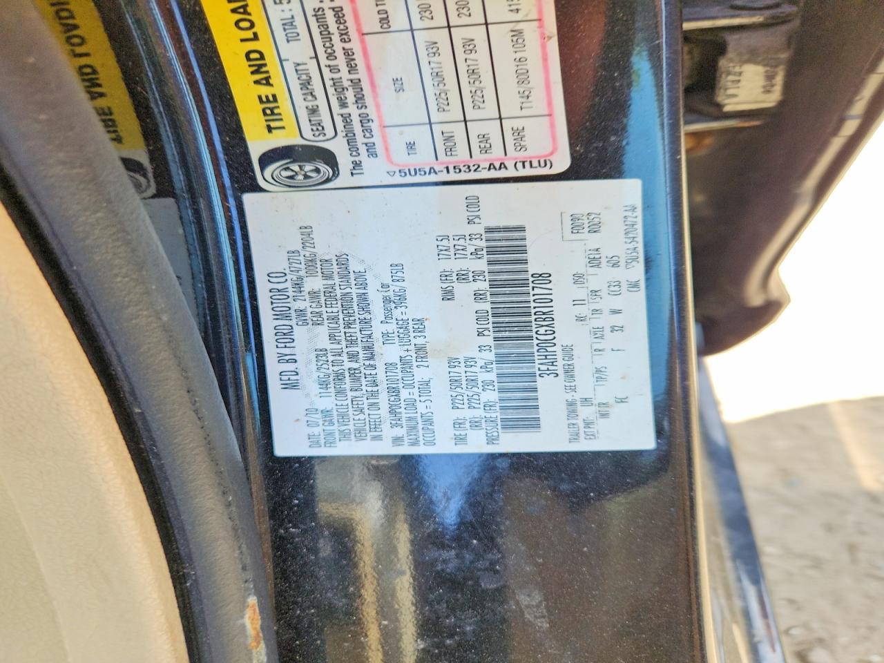 2011 FORD FUSION