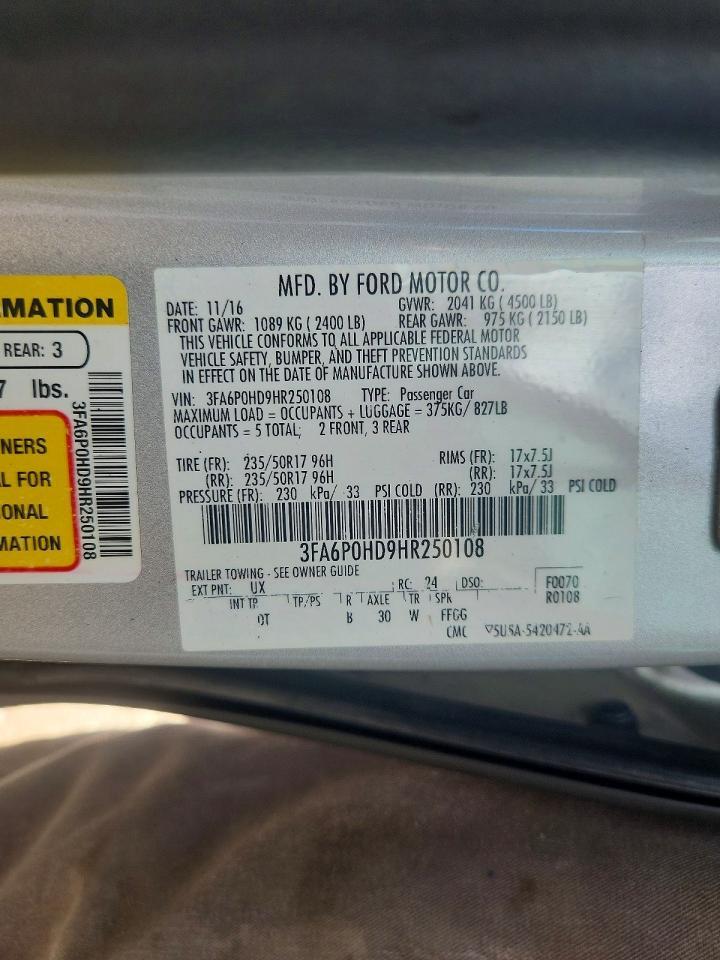 2017 FORD FUSION