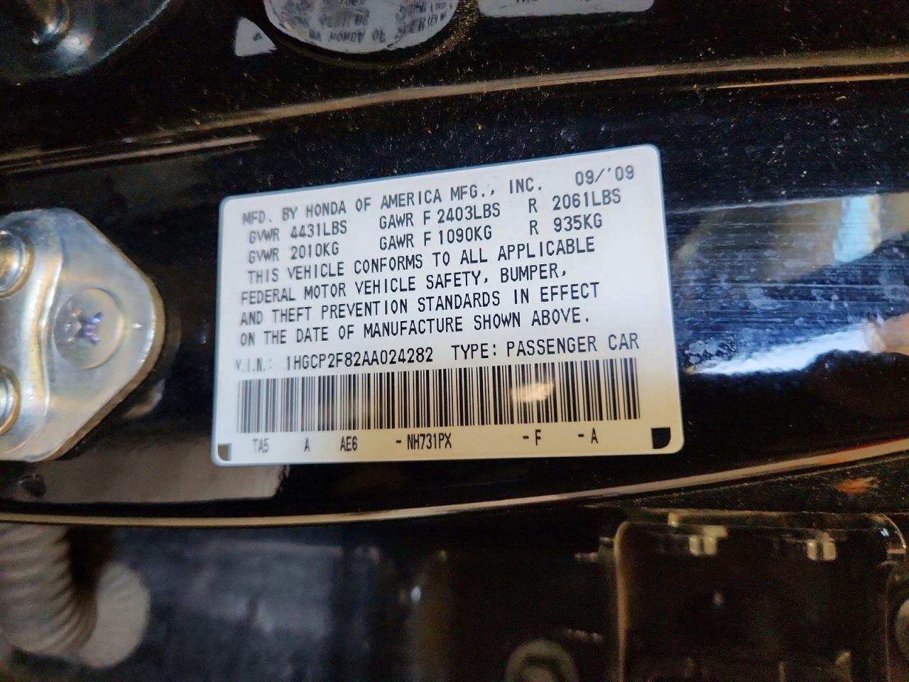 2010 HONDA ACCORD