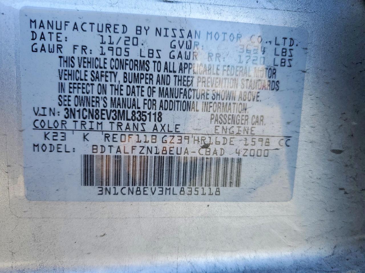 2021 NISSAN VERSA