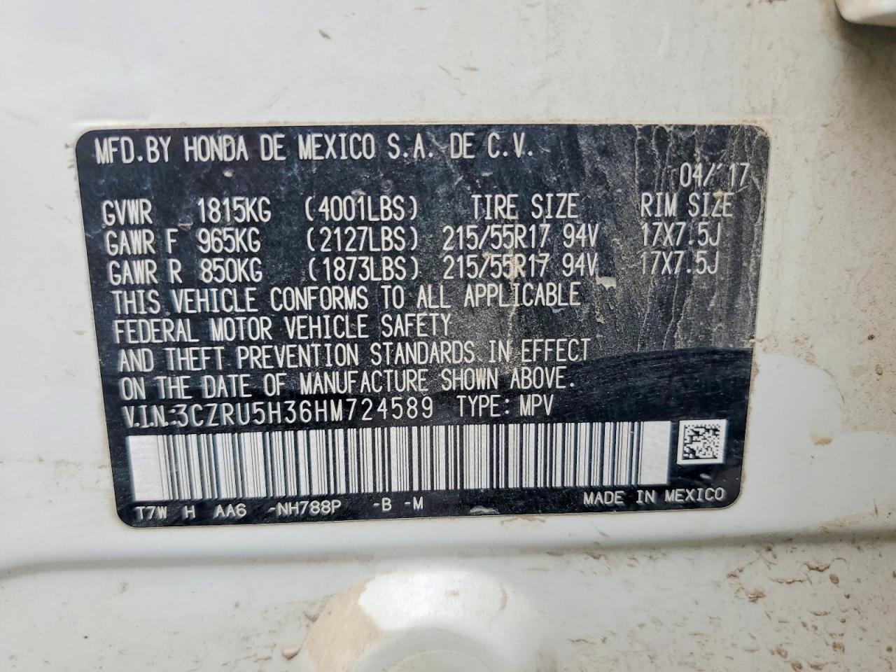 2017 HONDA HR-V
