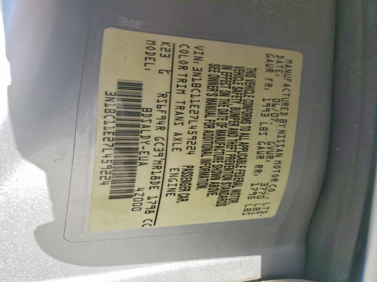 2007 NISSAN VERSA