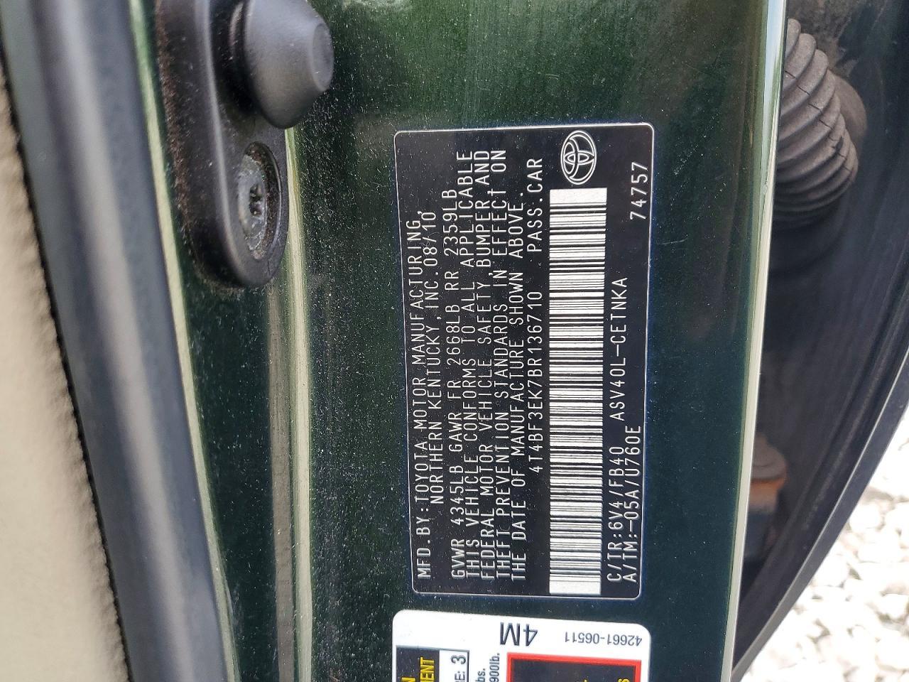 2011 TOYOTA CAMRY