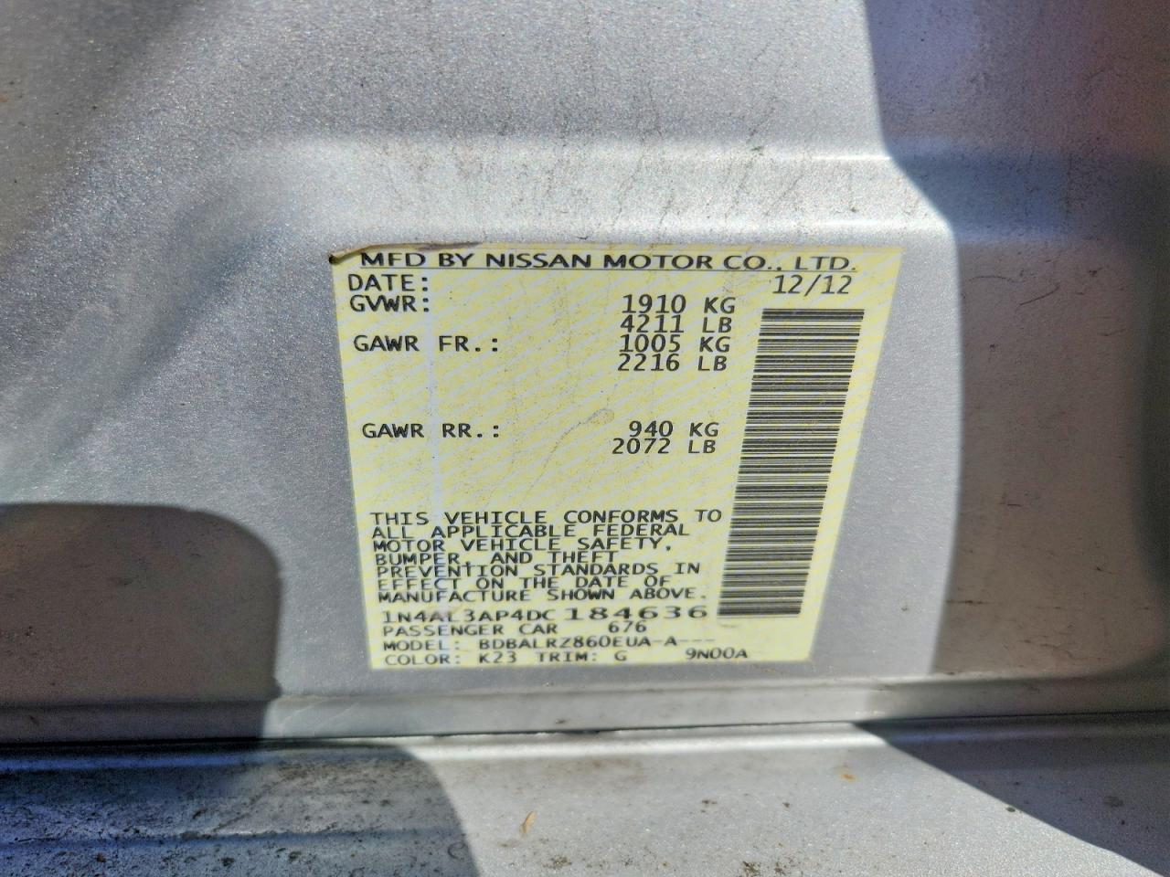 2013 NISSAN ALTIMA