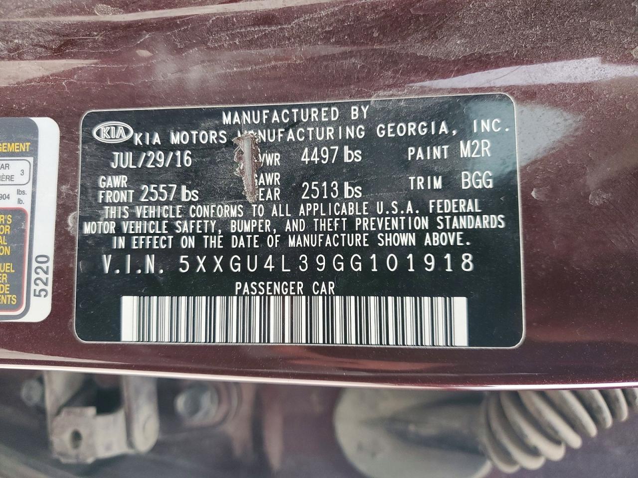 2016 KIA OPTIMA